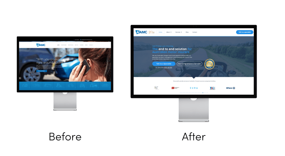 AAMC website before and after